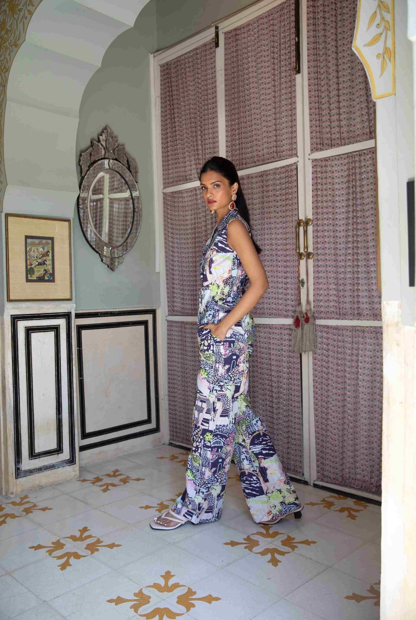 Out Of Office Co-ord Set In Fira Print - CiceroniCo-ord SetHappi Space