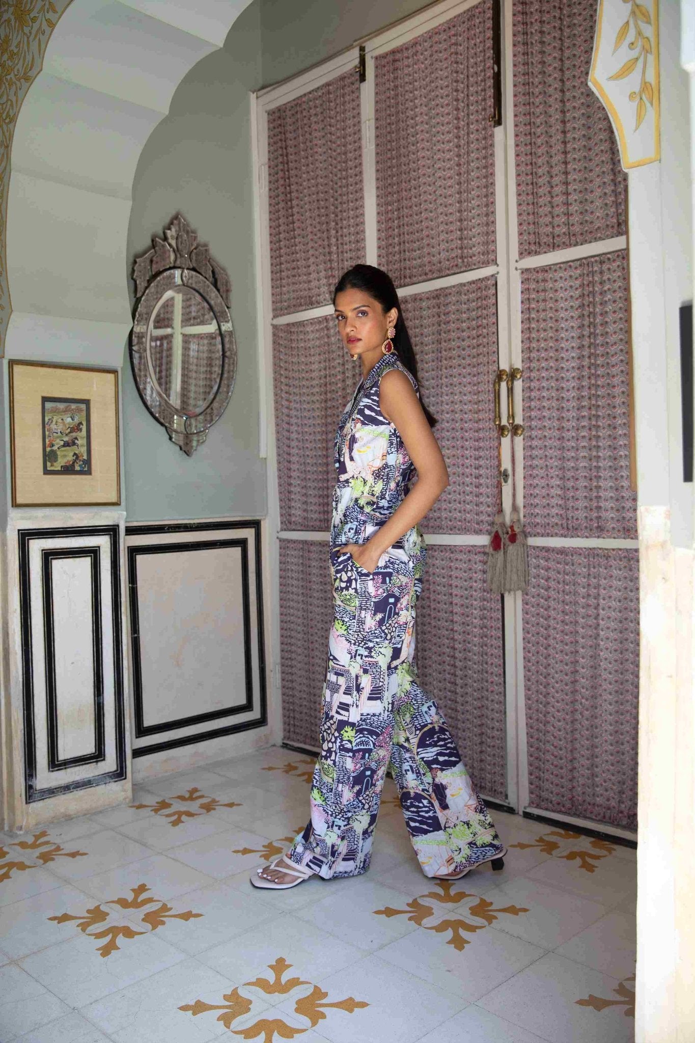 Out Of Office Co-ord Set In Fira Print - CiceroniCo-ord SetHappi Space