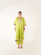 Pankhi Silk Kaftan Kurta Set in Green - CiceroniCo-ord SetShriya Singhi