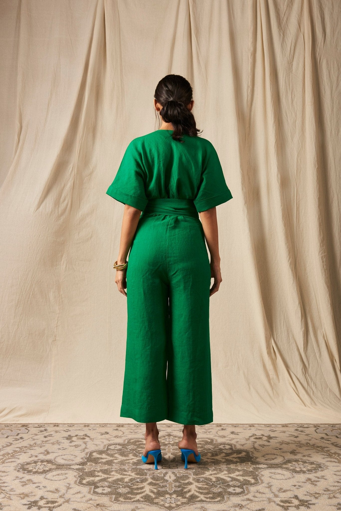 Panna Linen Wrapped Jumpsuit - CiceroniJumpsuitSaphed