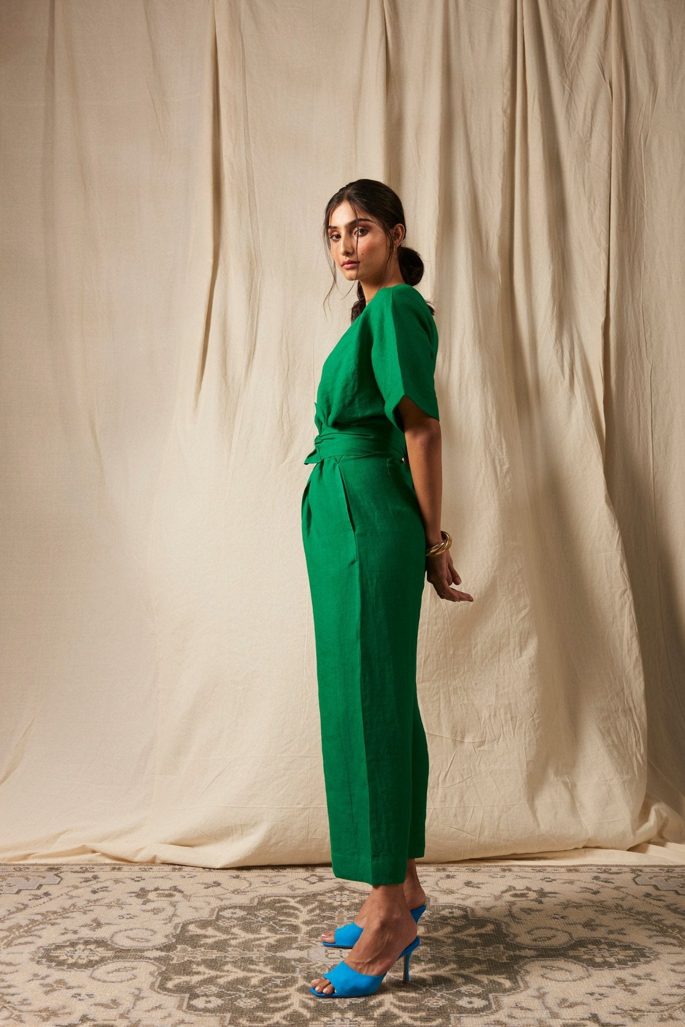 Panna Linen Wrapped Jumpsuit - CiceroniJumpsuitSaphed