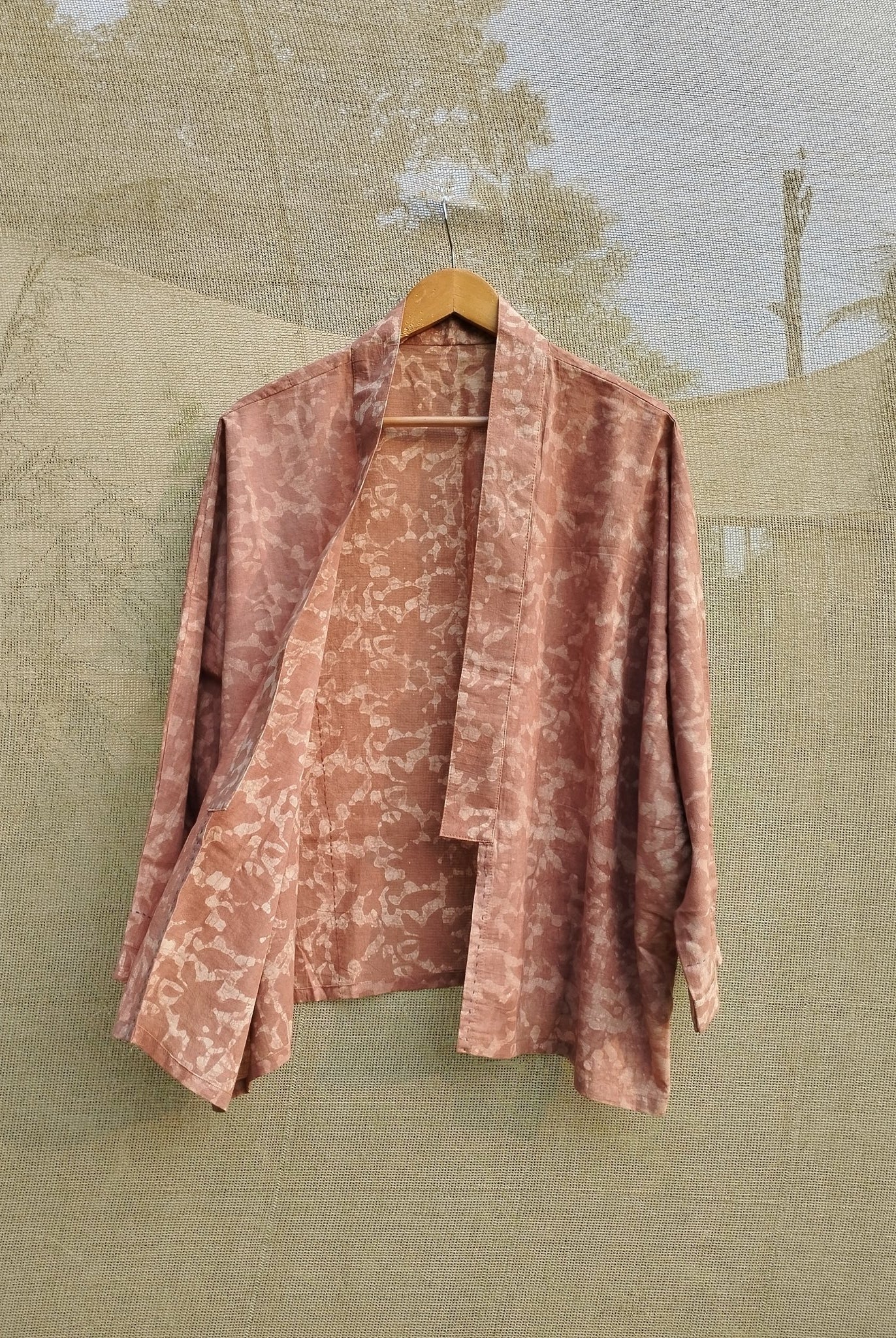 Peach Pink Kimono Jacket - CiceroniJacketsPatch Over Patch