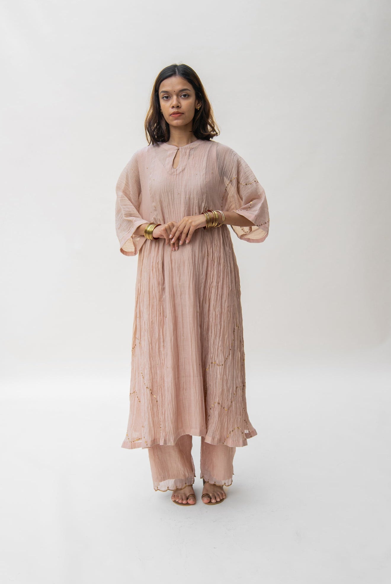 Pearl Pink Shabnam Kurta Set - CiceroniNirjara