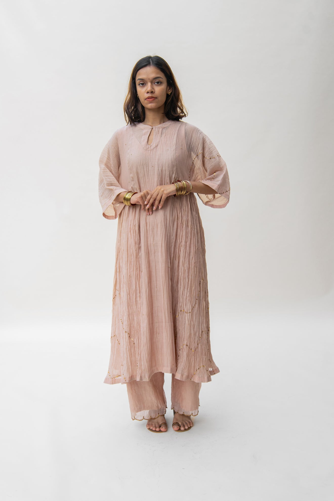 Pearl Pink Shabnam Kurta Set - CiceroniNirjara