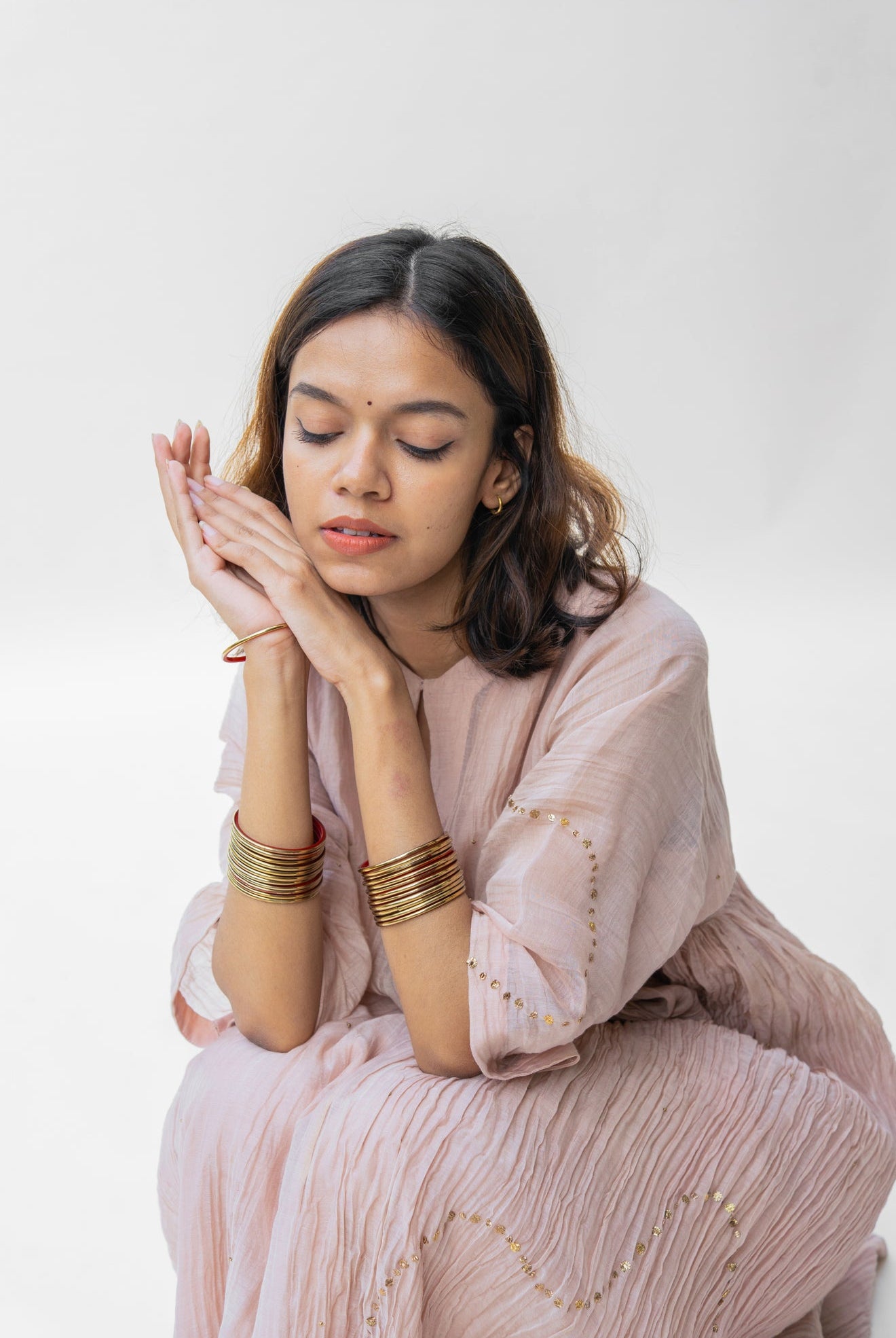 Pearl Pink Shabnam Kurta Set - CiceroniNirjara