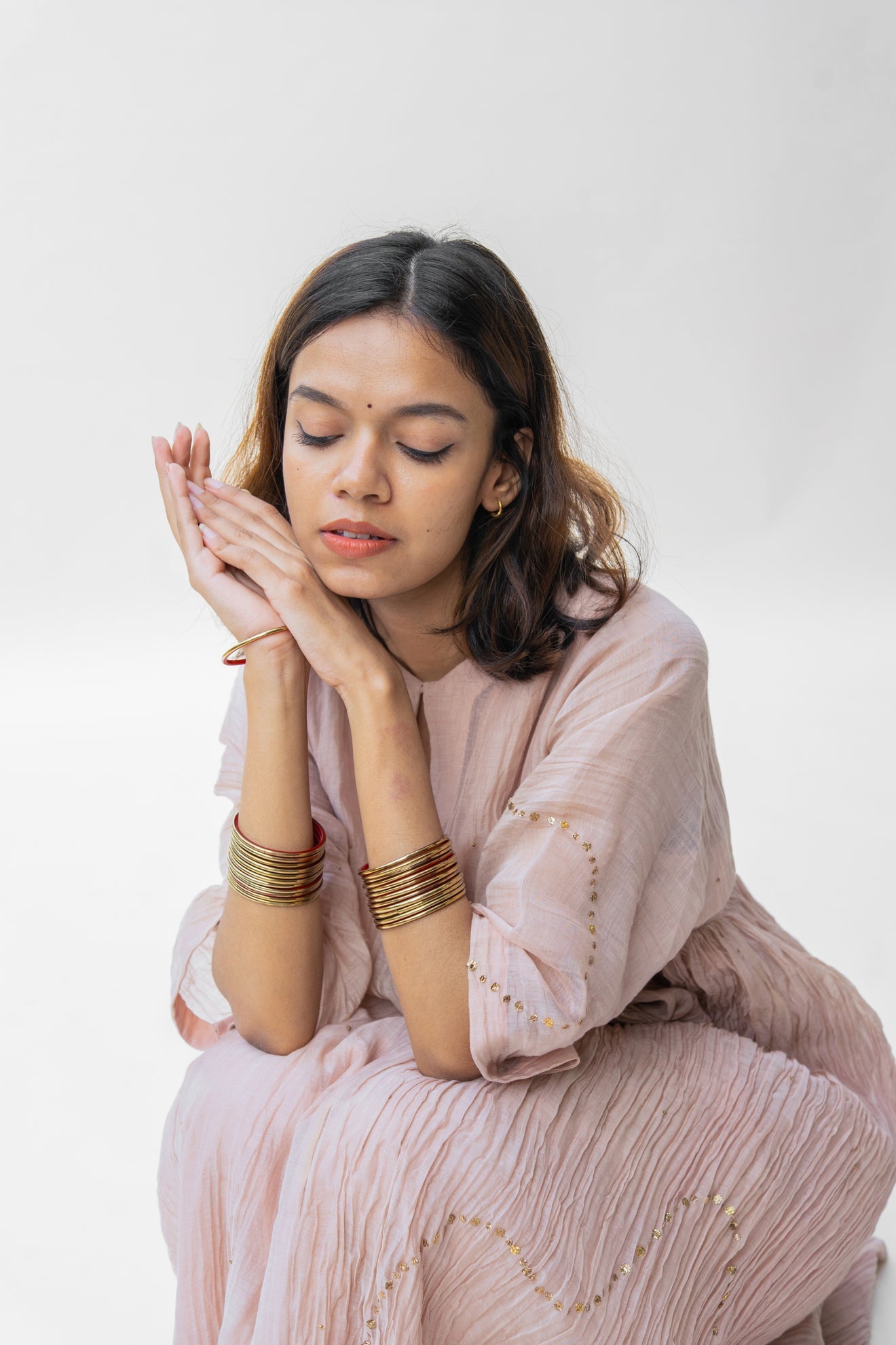 Pearl Pink Shabnam Kurta Set - CiceroniNirjara