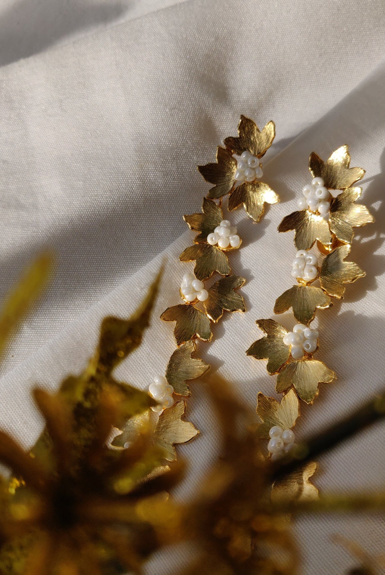 Petal danglers in Gold - CiceroniAarjavee