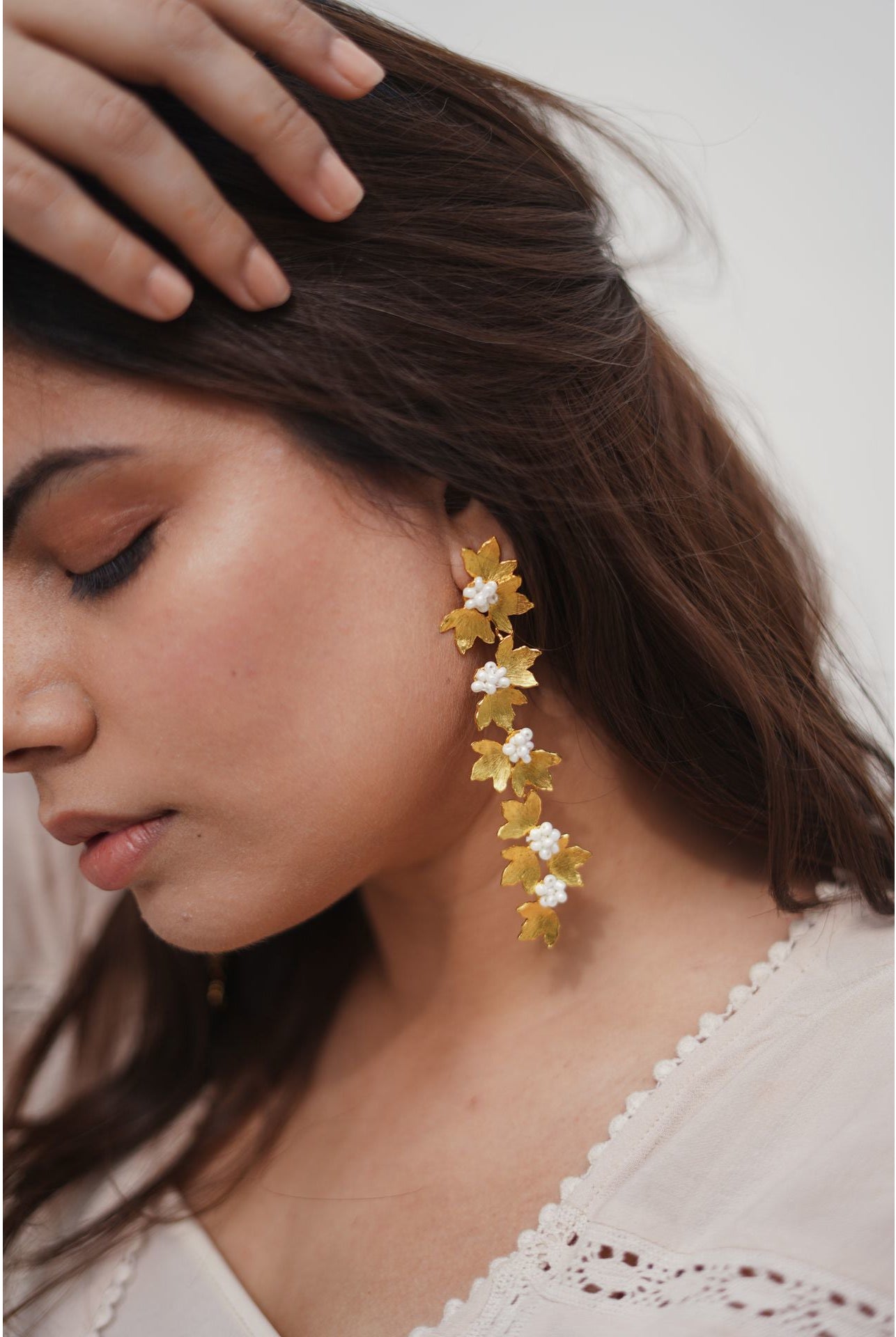 Petal danglers in Gold - CiceroniAarjavee