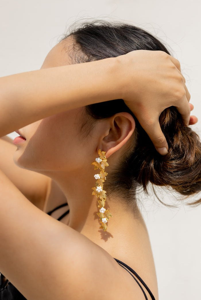 Petal danglers in Gold - CiceroniAarjavee