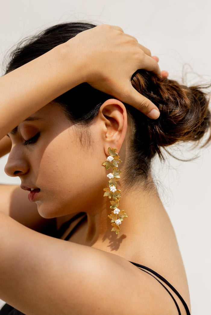 Petal danglers in Gold - CiceroniAarjavee