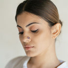 Pichwai Amethyst Lotus Nose Pin - CiceroniBaka