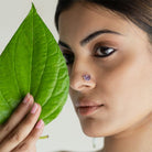 Pichwai Amethyst Lotus Nose Pin - CiceroniBaka