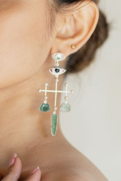 Pichwai Bageecha Earrings - CiceroniEarringsBaka