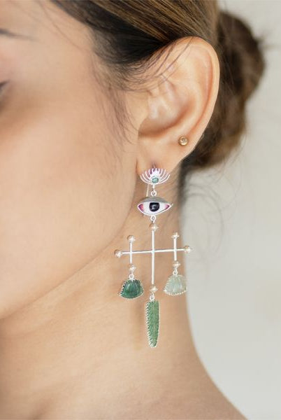 Pichwai Bageecha Earrings - CiceroniEarringsBaka