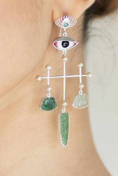 Pichwai Bageecha Earrings - CiceroniEarringsBaka