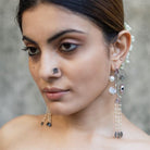 Pichwai Blue Lotus Nose Pin - CiceroniBaka