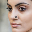 Pichwai Blue Lotus Nose Pin - CiceroniBaka