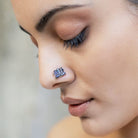 Pichwai Blue Lotus Nose Pin - CiceroniBaka