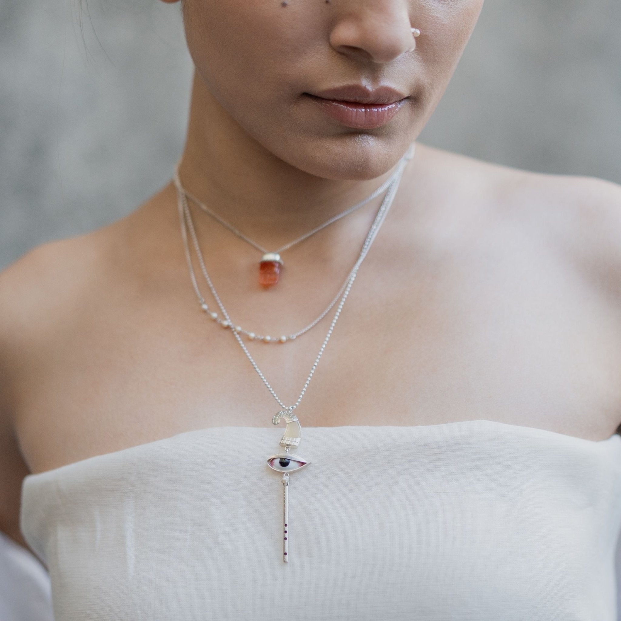 Pichwai Cow Horn Necklace - CiceroniBaka