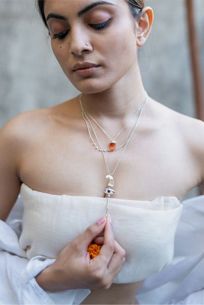 Pichwai Cow Horn Necklace - CiceroniBaka