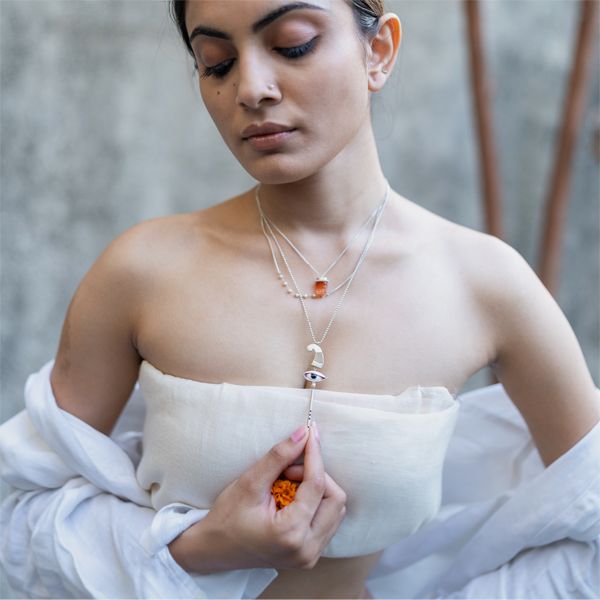 Pichwai Cow Horn Necklace - CiceroniBaka