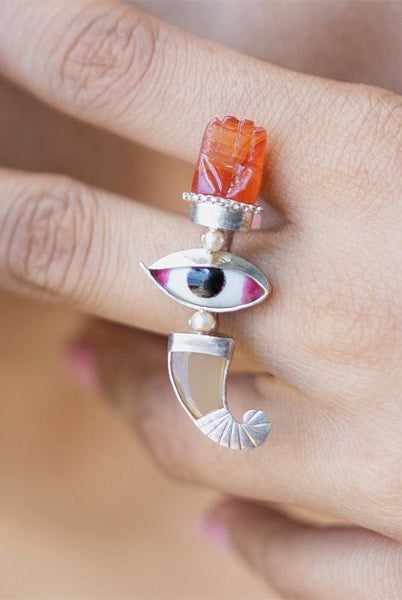Pichwai Cow Horn Ring - CiceroniRingBaka