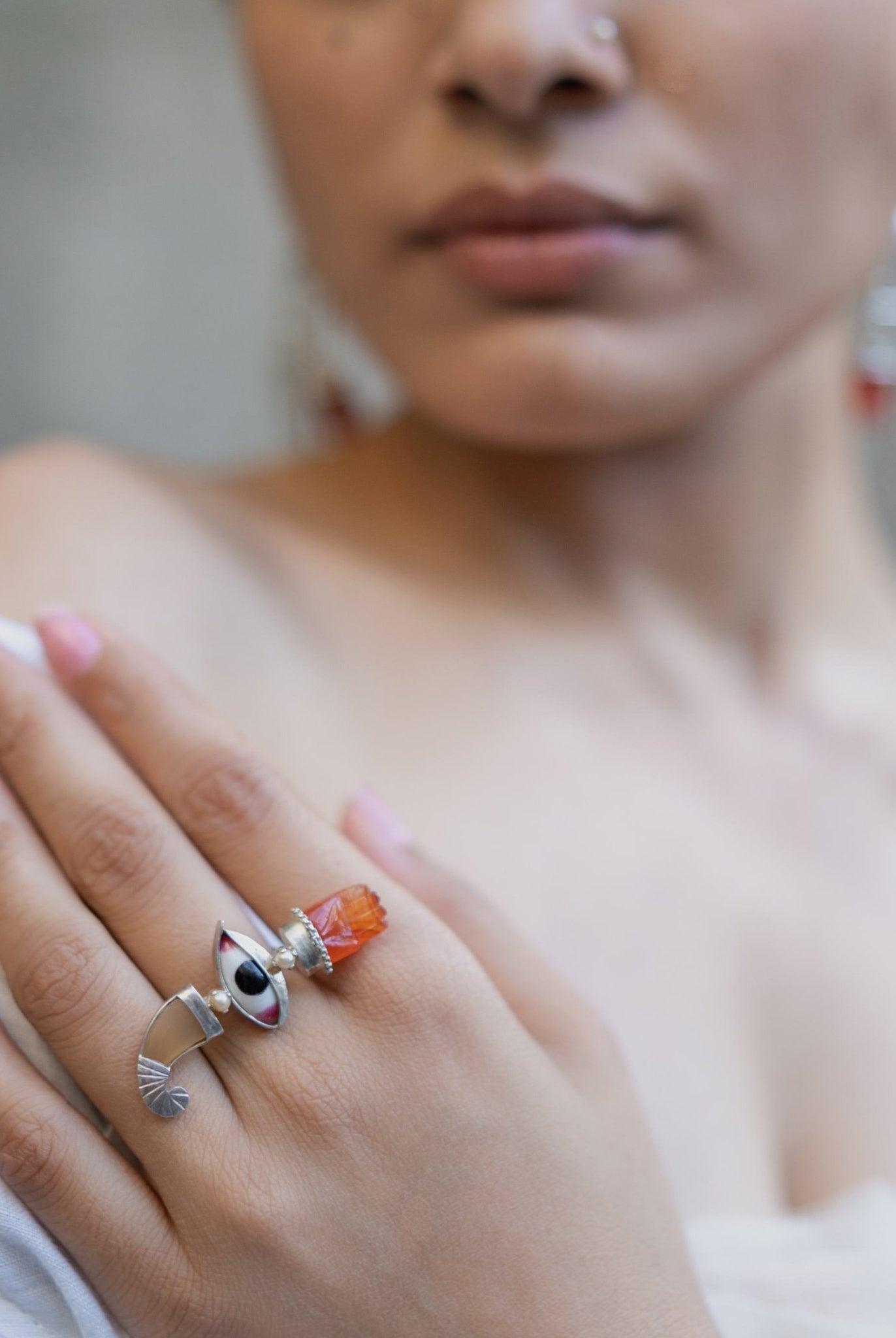 Pichwai Cow Horn Ring - CiceroniRingBaka