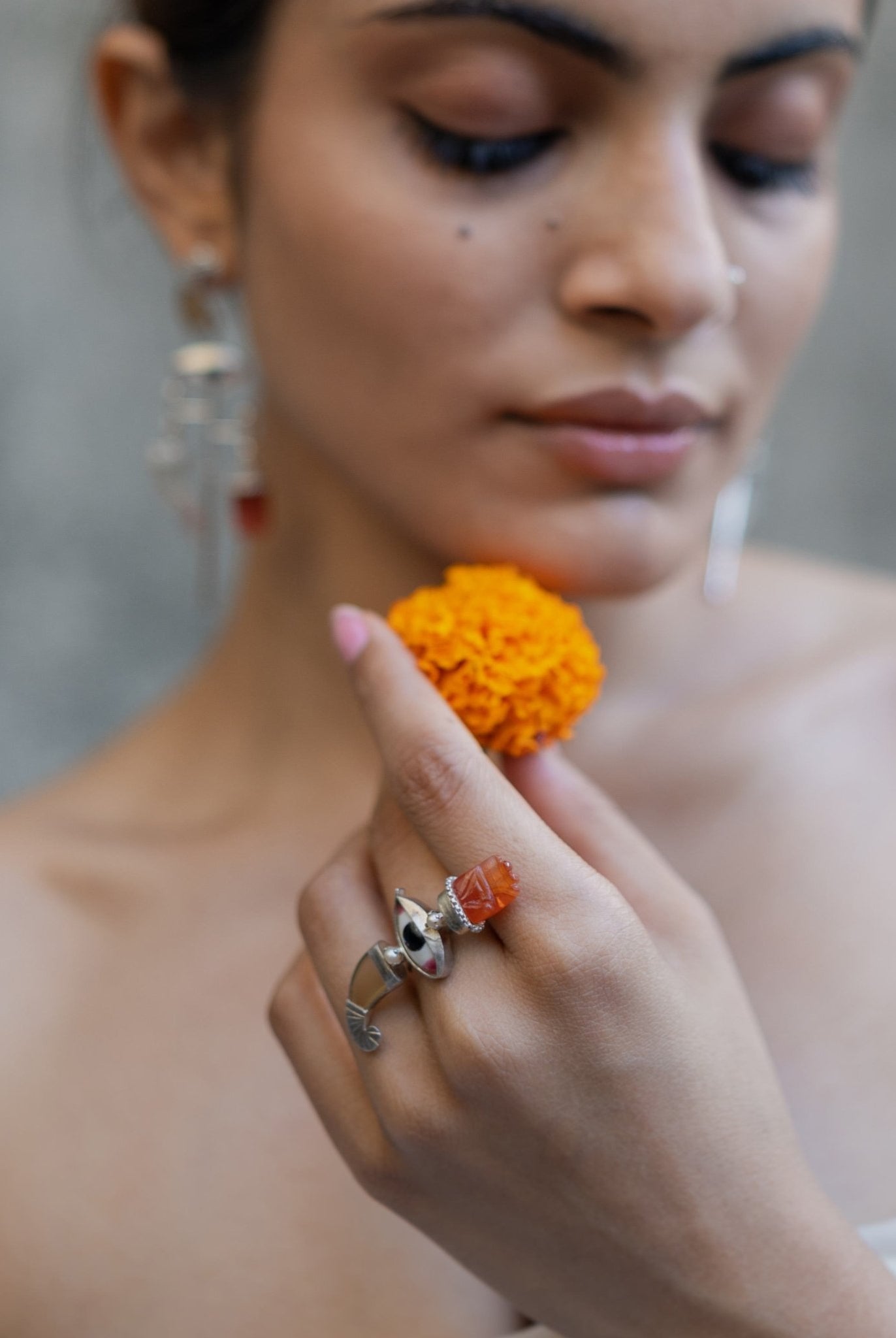 Pichwai Cow Horn Ring - CiceroniRingBaka