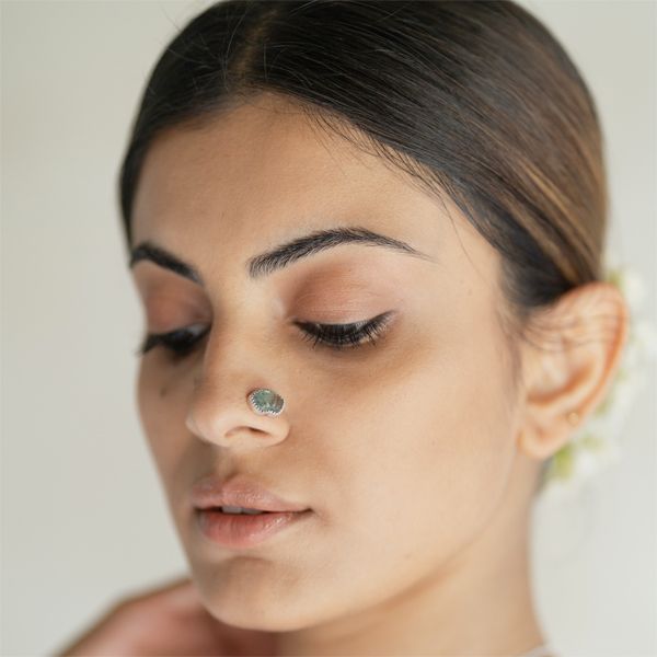 Pichwai Fluorite Leaf Nose Pin - CiceroniBaka