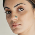 Pichwai Fluorite Leaf Nose Pin - CiceroniBaka