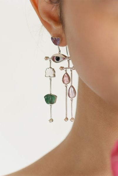 Pichwai Lotus Earrings - CiceroniEarringsBaka