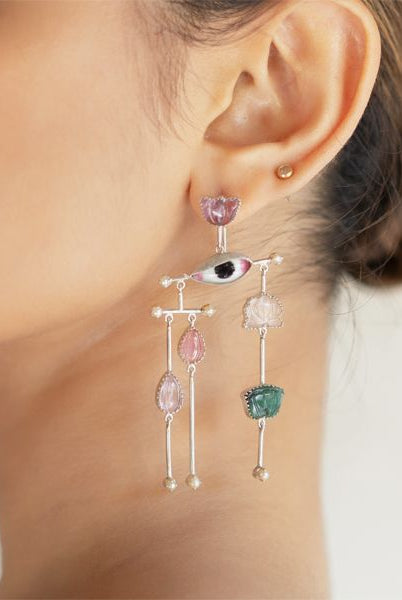 Pichwai Lotus Earrings - CiceroniEarringsBaka