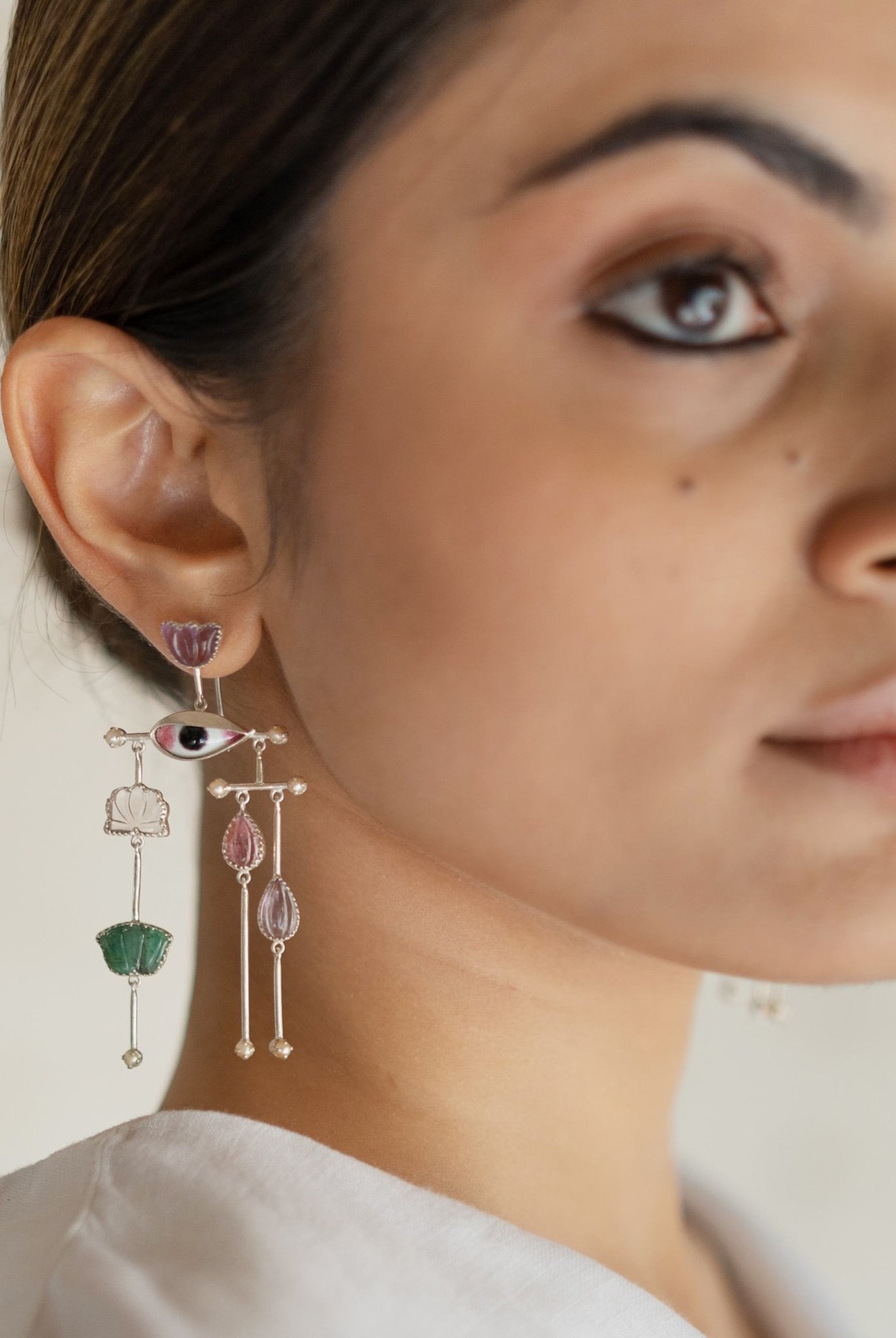 Pichwai Lotus Earrings - CiceroniEarringsBaka