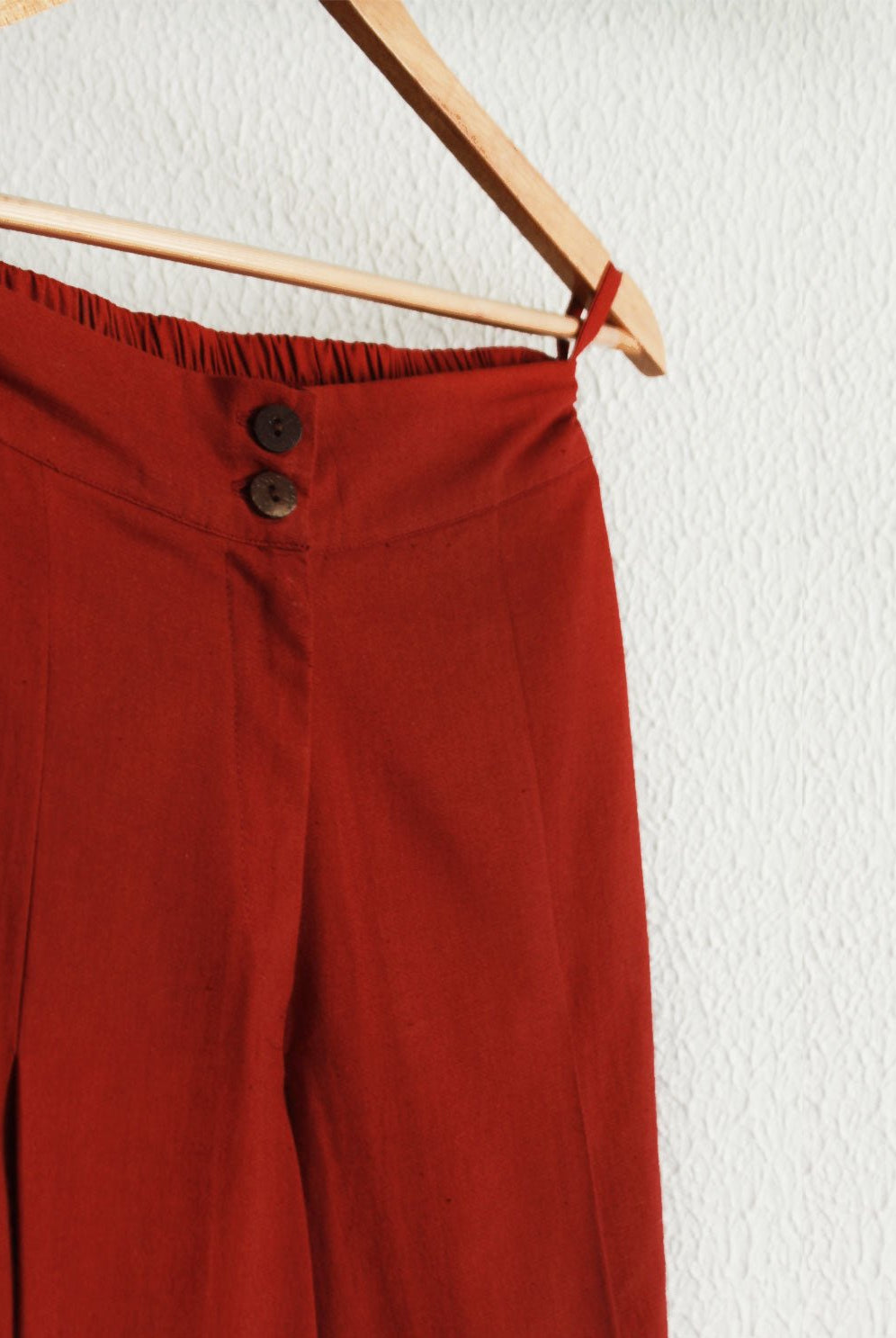 Pleated Cherry Red Pants - CiceroniRias Jaipur