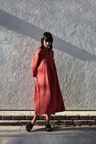 Pleated Dress-Red - CiceroniDresseswith N.