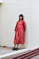 Pleated Dress-Red - CiceroniDresseswith N.