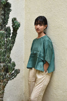 Pleated Top-Green - CiceroniTopswith N.