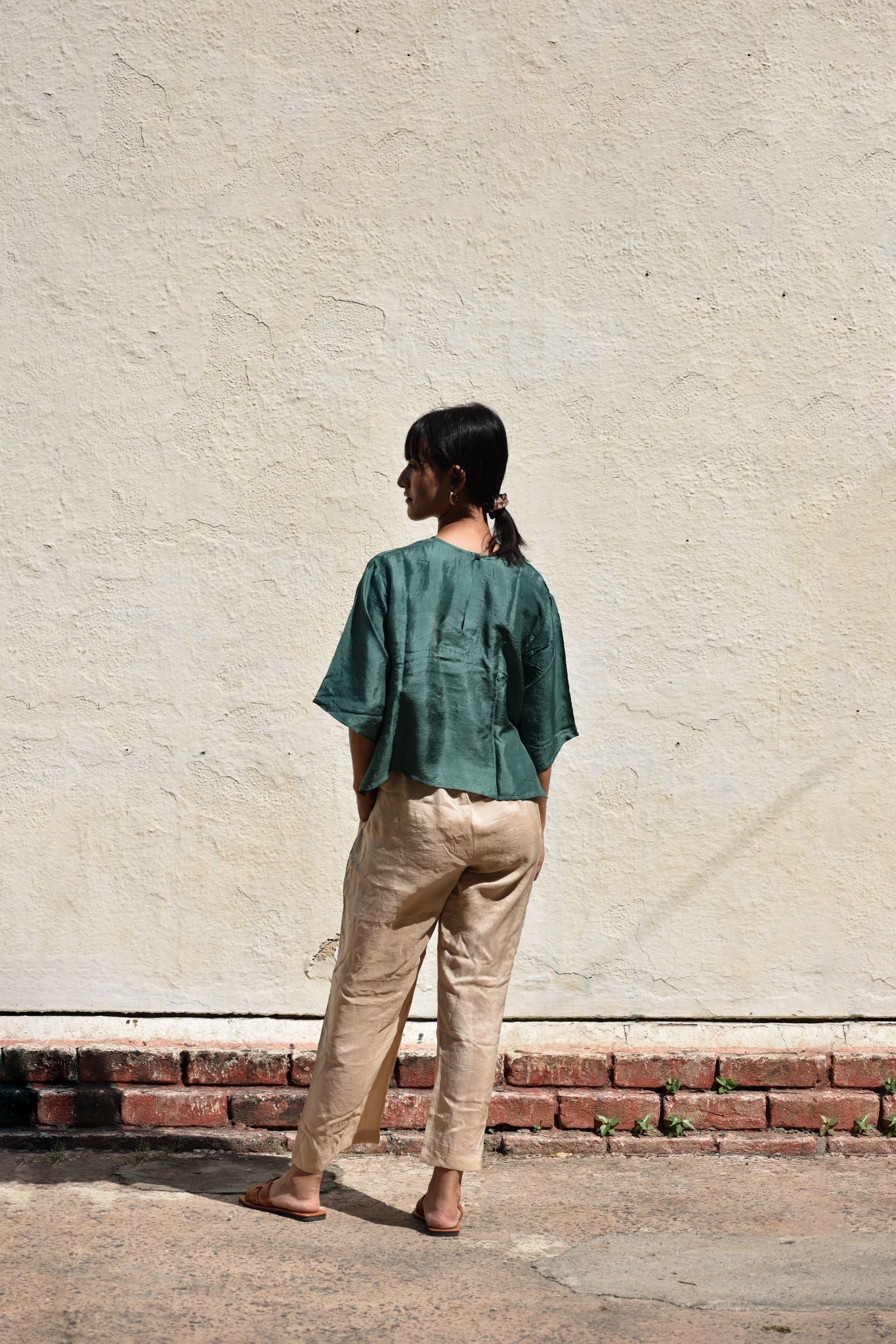 Pleated Top-Green - CiceroniTopswith N.