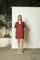 Plunge-Neck Shift Dress - CiceroniDressesAnushé Pirani