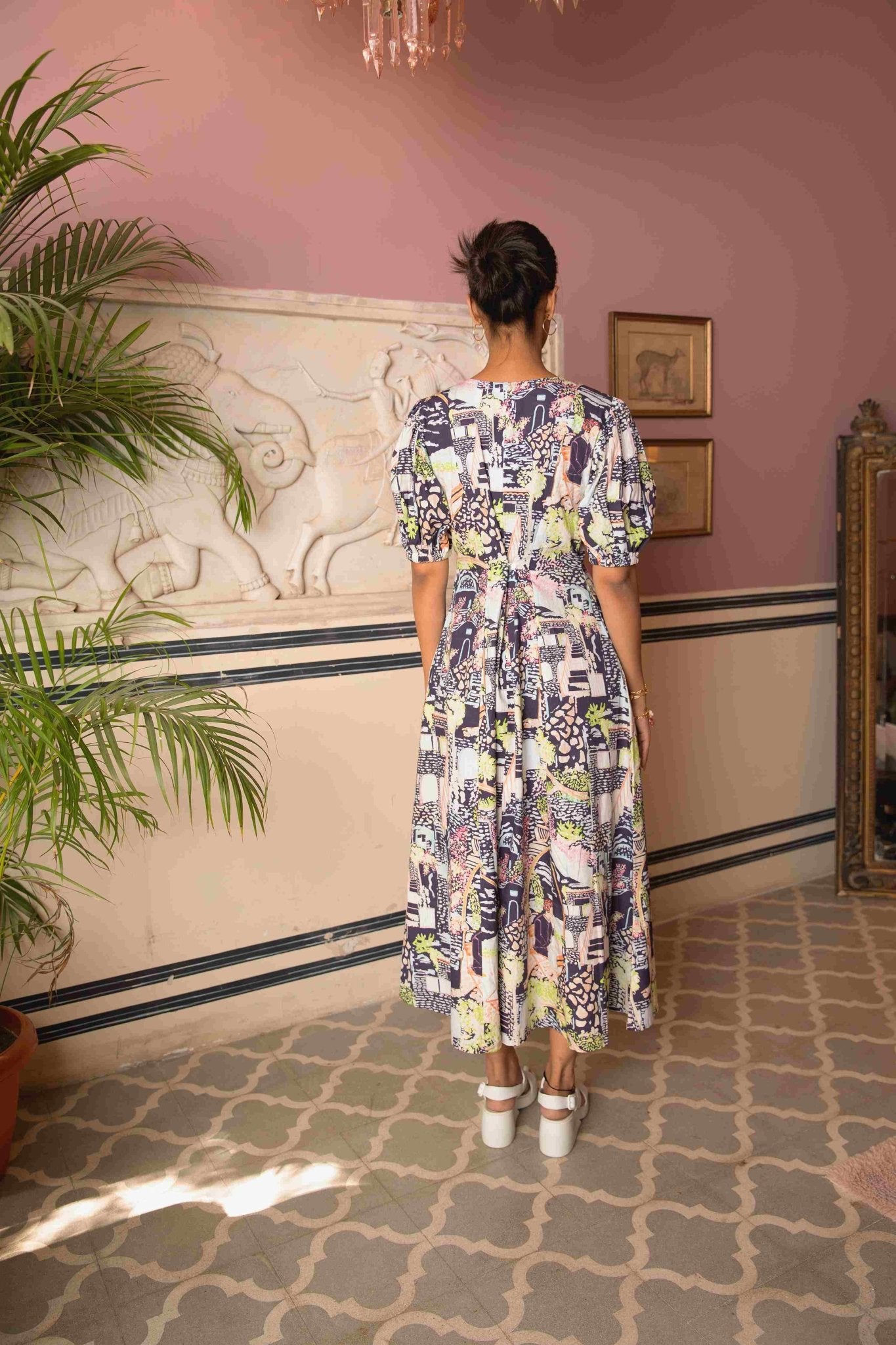 Poppins Dress In Fira Print - CiceroniDressHappi Space