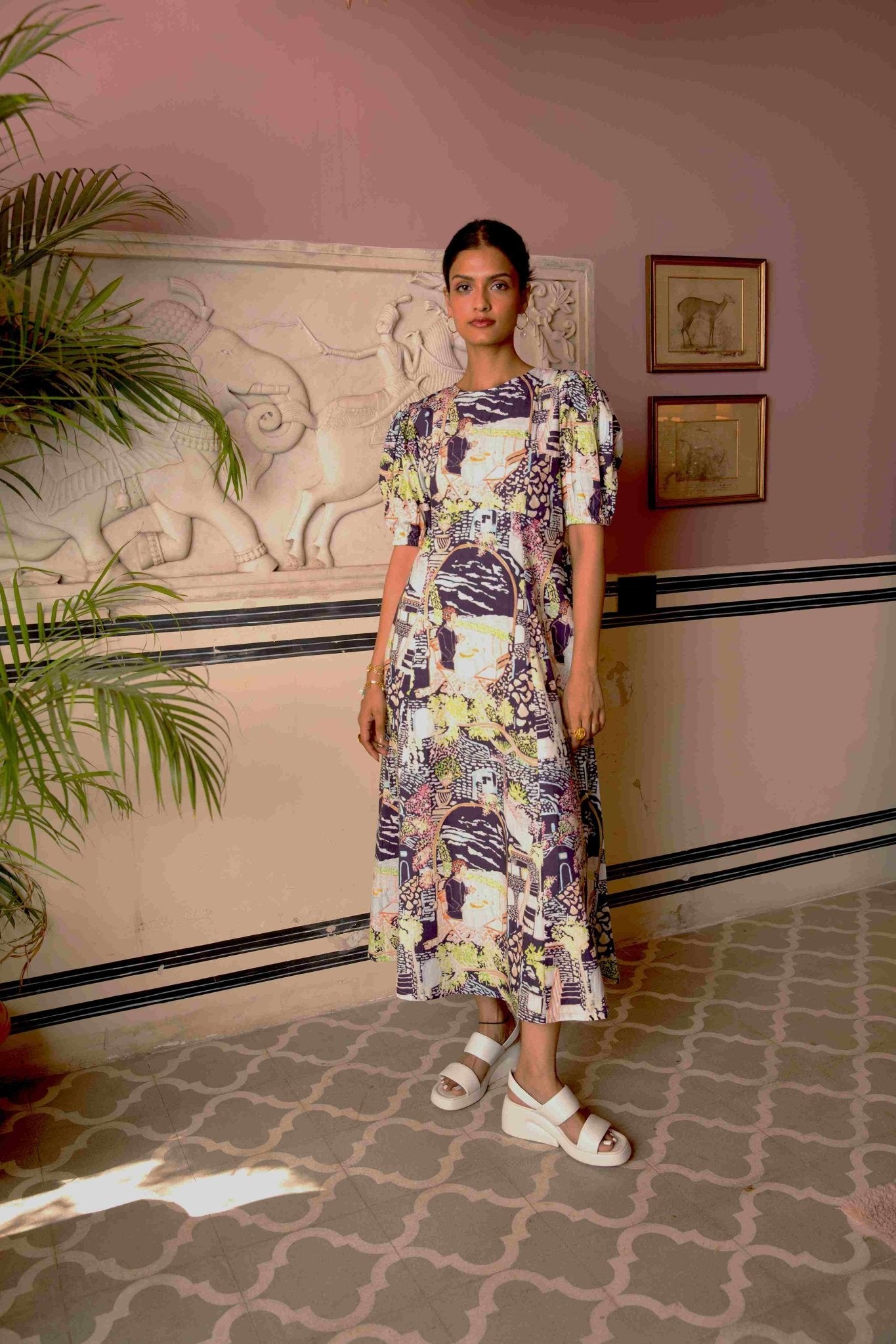 Poppins Dress In Fira Print - CiceroniDressHappi Space