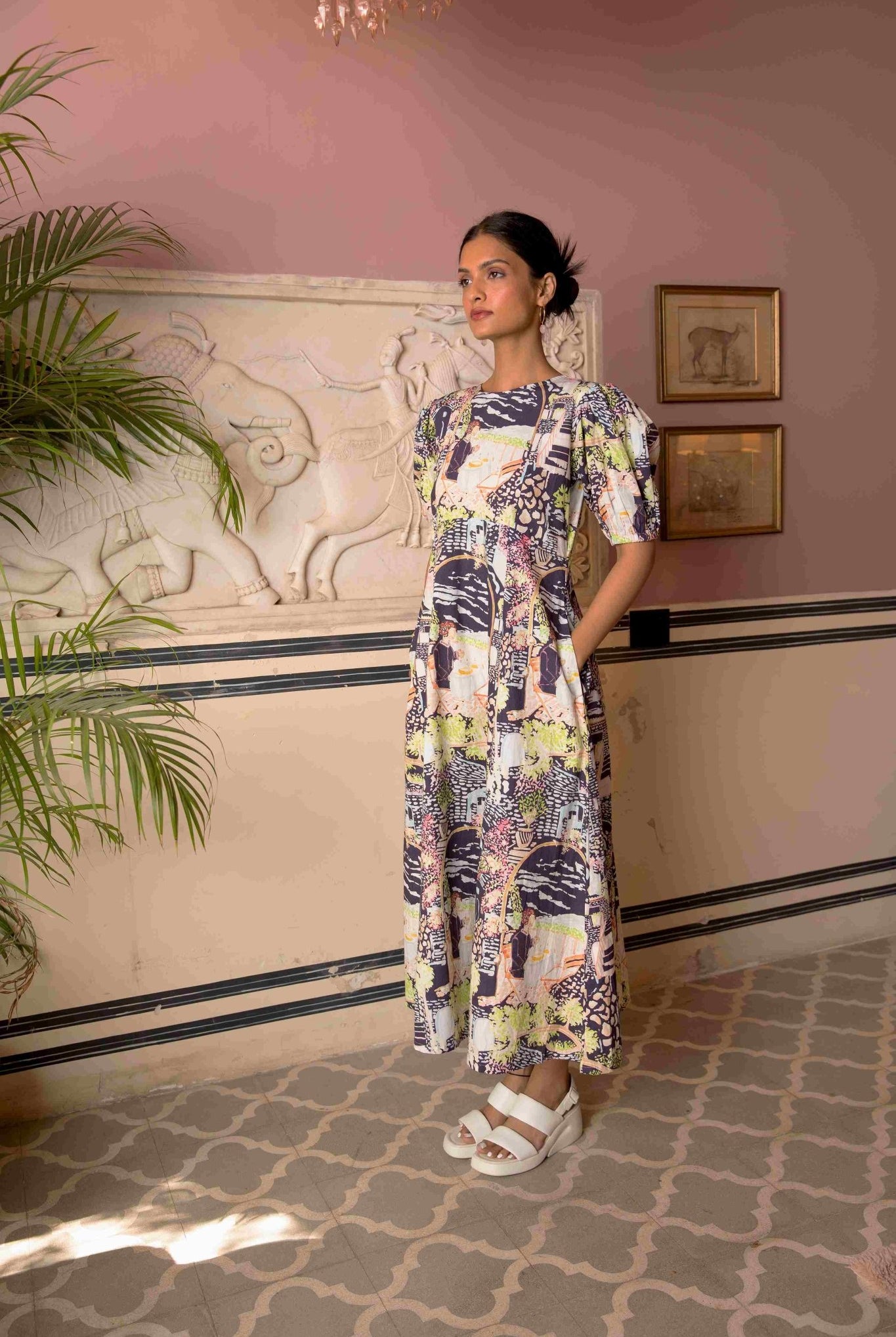 Poppins Dress In Fira Print - CiceroniDressHappi Space