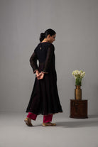 Raha Angrakha Set - Black - CiceroniKurta Set, Festive wearLabel Shreya Sharma