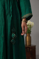 Raha Angrakha Set - Emerald Green - CiceroniKurta Set, Festive wearLabel Shreya Sharma
