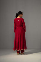 Raha Angrakha Set - Red - CiceroniKurta Set, Festive wearLabel Shreya Sharma