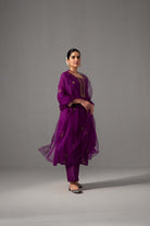 Ramya Kurta Dupatta Set - Aubergine - CiceroniKurta Set, Festive wearLabel Shreya Sharma