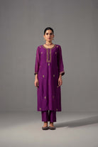 Ramya Kurta Dupatta Set - Aubergine - CiceroniKurta Set, Festive wearLabel Shreya Sharma