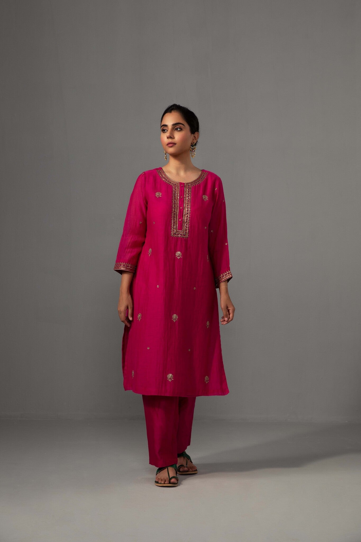 Ramya Kurta Dupatta Set - Fuchsia Pink - CiceroniKurta Set, Festive wearLabel Shreya Sharma
