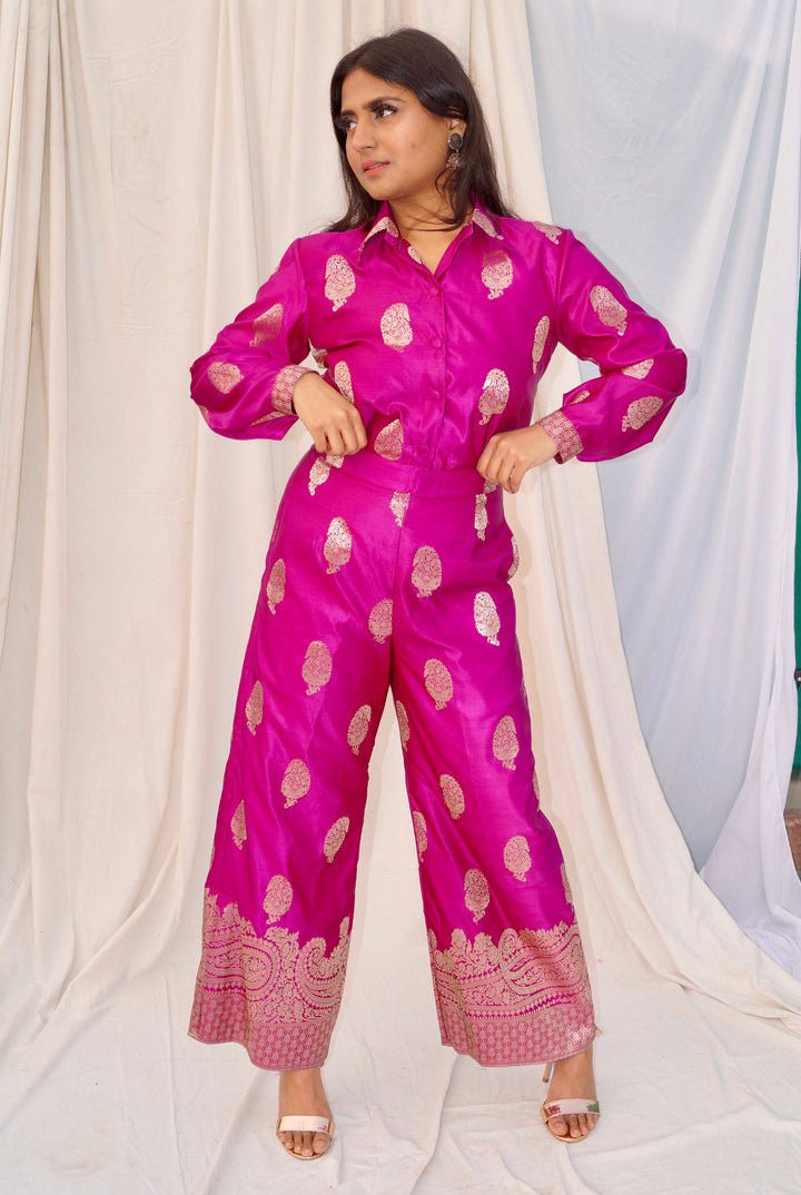 Ranisa Silk Co-ord Set In Pink - CiceroniCo-ord Setshriya singhi