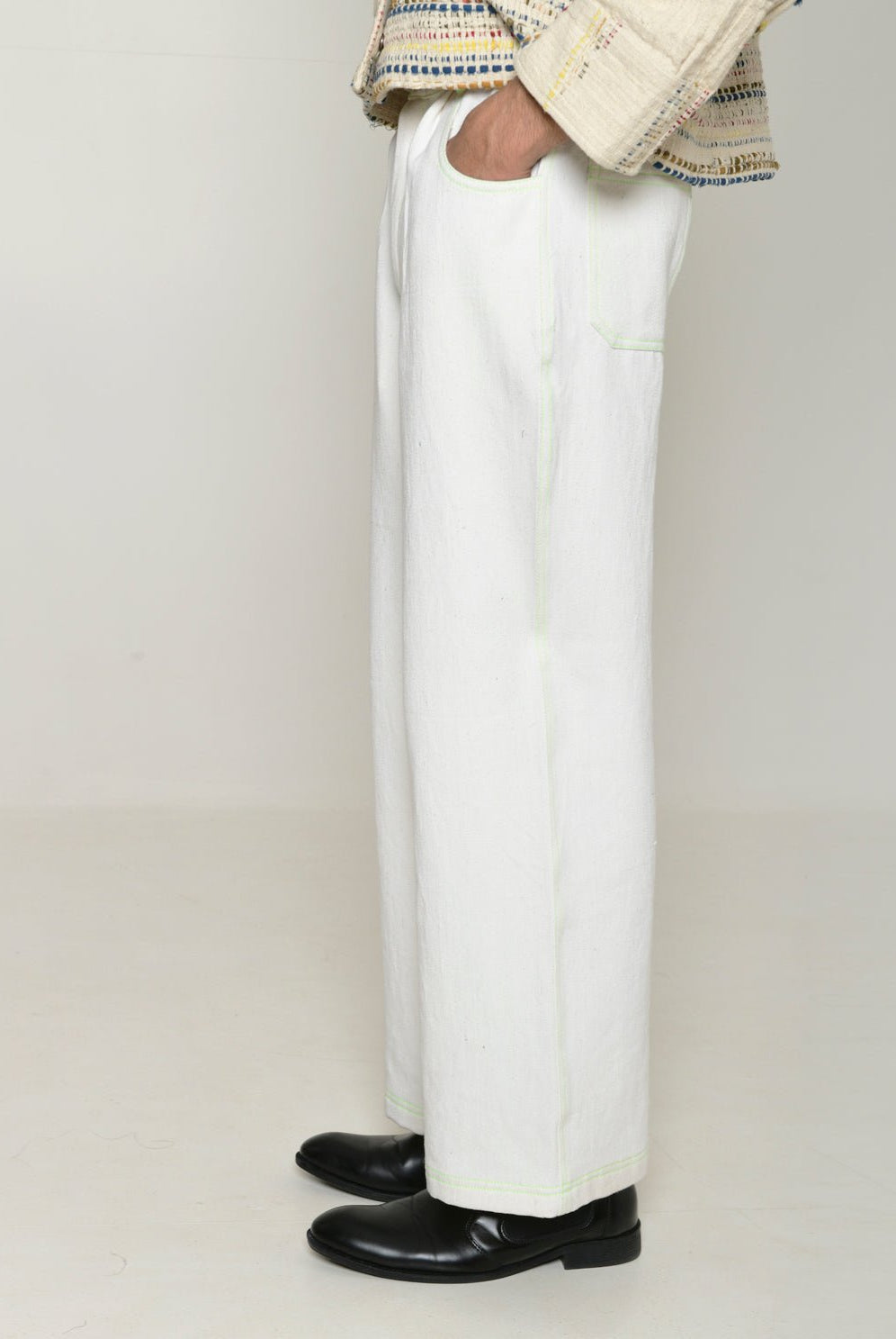 Recycle Hibiki Unisex White Pants - CiceroniPantsRias Jaipur